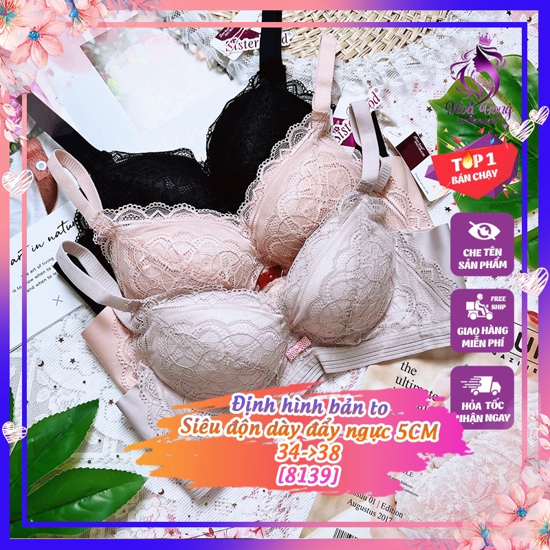 Áo lót ren nữ thái lan siêu độn dày 5CM không gọng,đệm siêu mềm thông hơi cao cấp