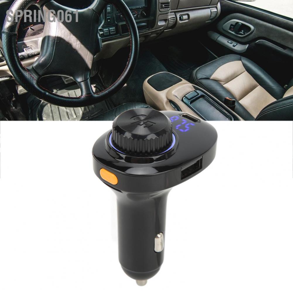 Spring061 Bluetooth 5.0 FM Transmitter 87.5‑108.0MHz Music Adapter PD3.0 QC3.0 Fast Charger Type C Port