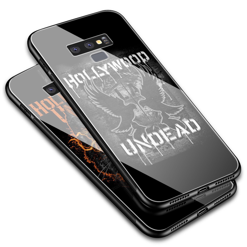 Ốp Điện Thoại Mặt Kính Cường Lực Viền Dẻo Họa Tiết Hollywood Undead Độc Đáo Cho Samsung Galaxy S7 Edge S8 S9 S10 S20 Plus D64