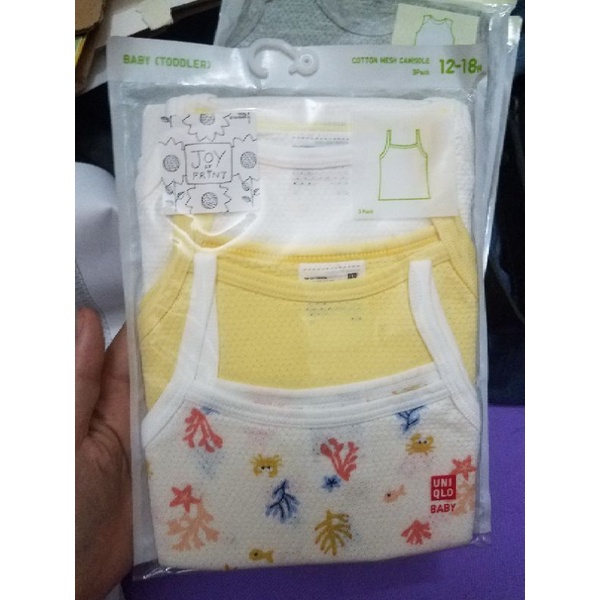 Set 3 áo 2 dây Uniqlo chất cotton lưới cho bé