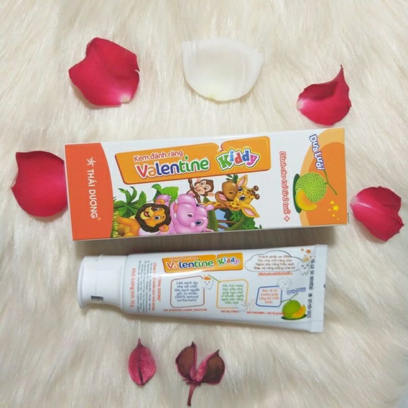 [Chính hãng] Kem Đánh Răng Valentine Kiddy Dưa Lưới Cho Bé từ 2 Tuổi - Tuýp 50g