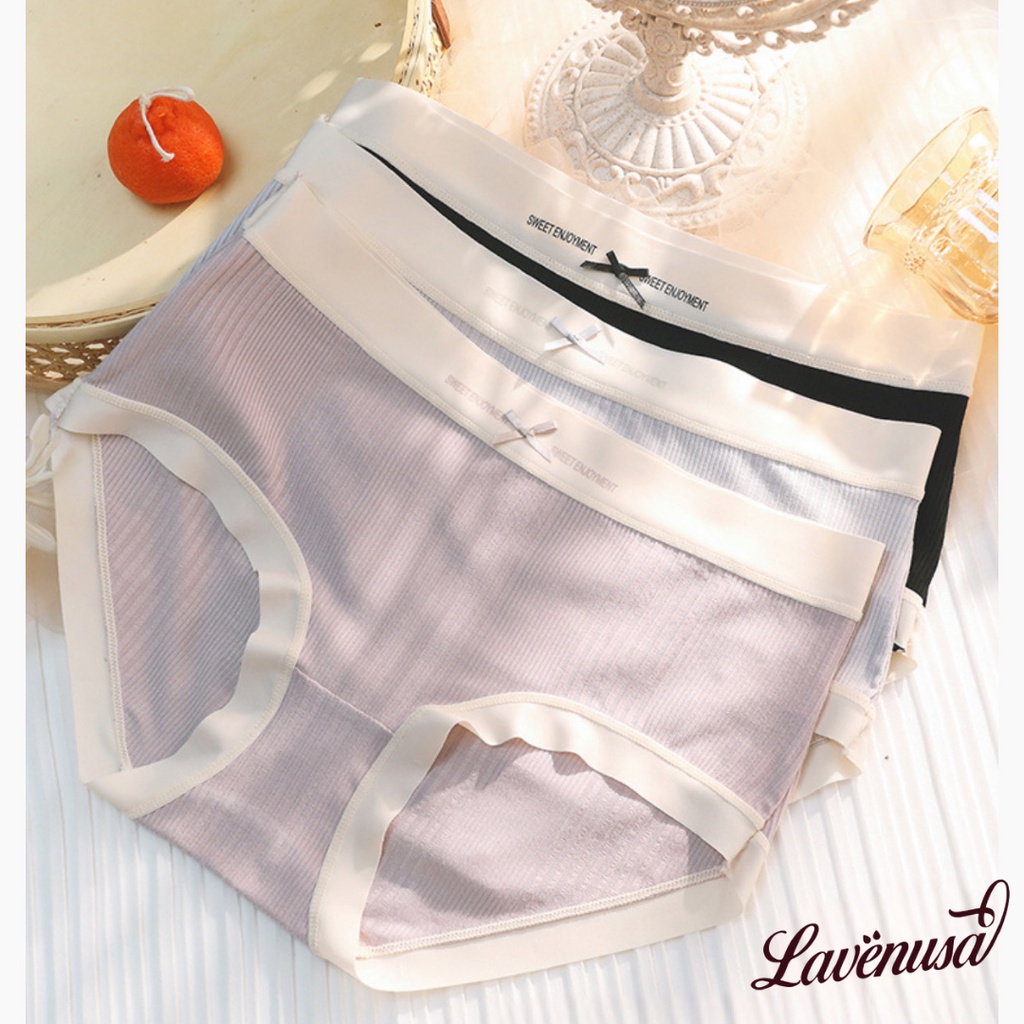 Quần lót nữ gân tăm viền su siêu mát mềm mại thoáng khí cao cấp LAVENUSA QL77