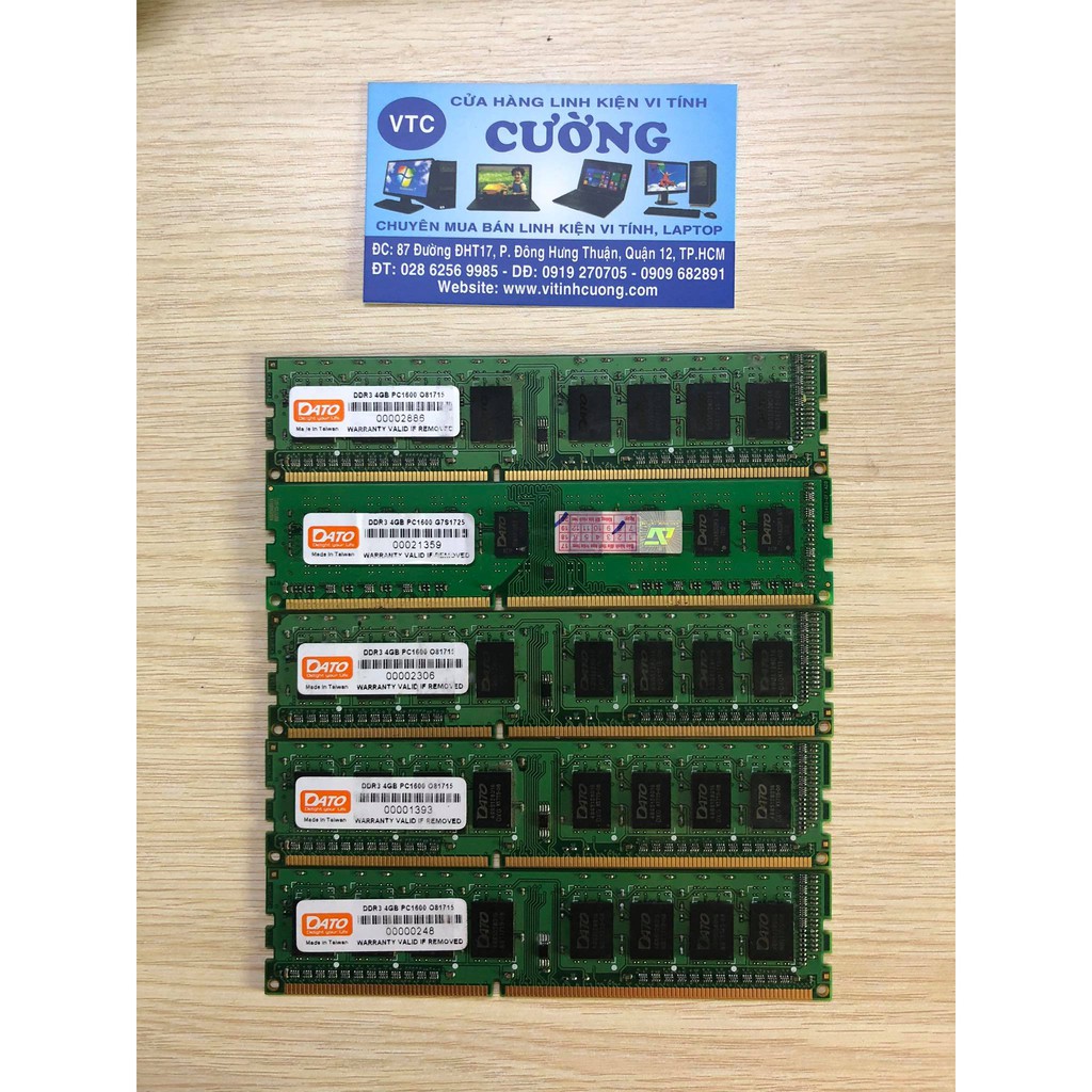 Ram DDR III 4Gb buss 1600 máy bộ