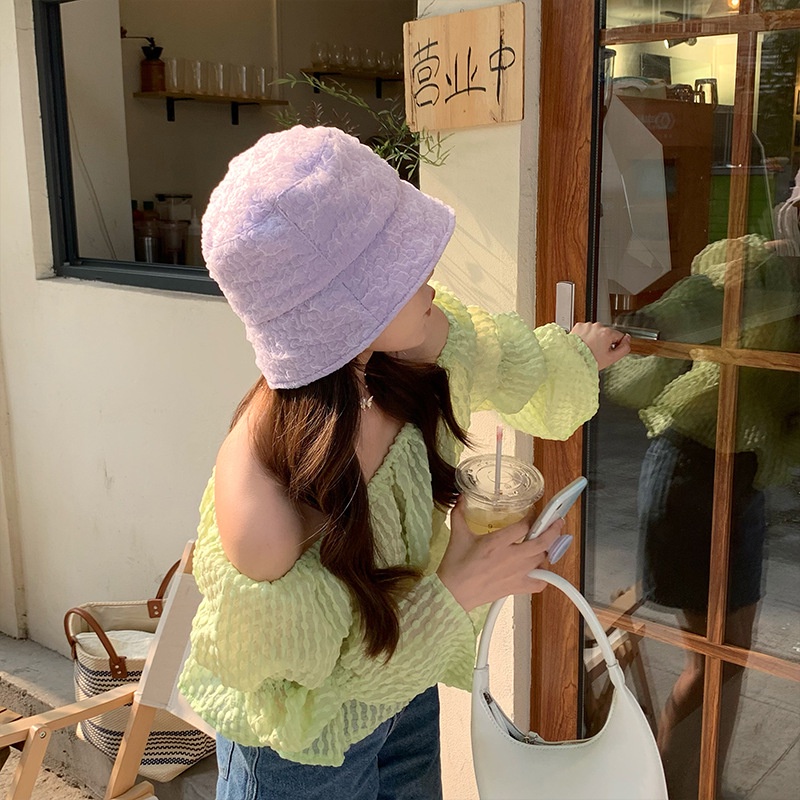 [SẴN]- Mũ nón bucket họa tiết nhăn dúm chống nắng phong cách Ulzzang (M65)