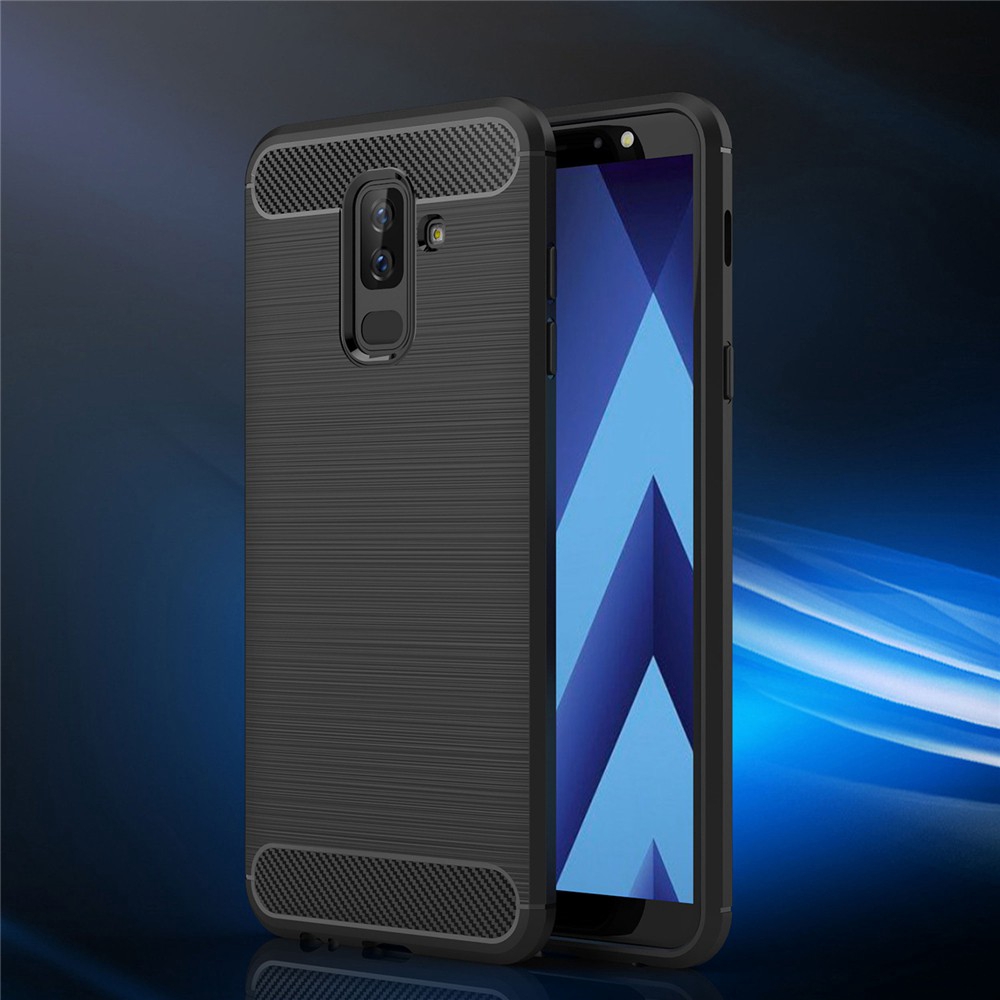 Ốp Lưng Sợi Carbon Siêu Mỏng Chống Sốc Cho Samsung Galaxy A6 Plus A7 2018 01ls