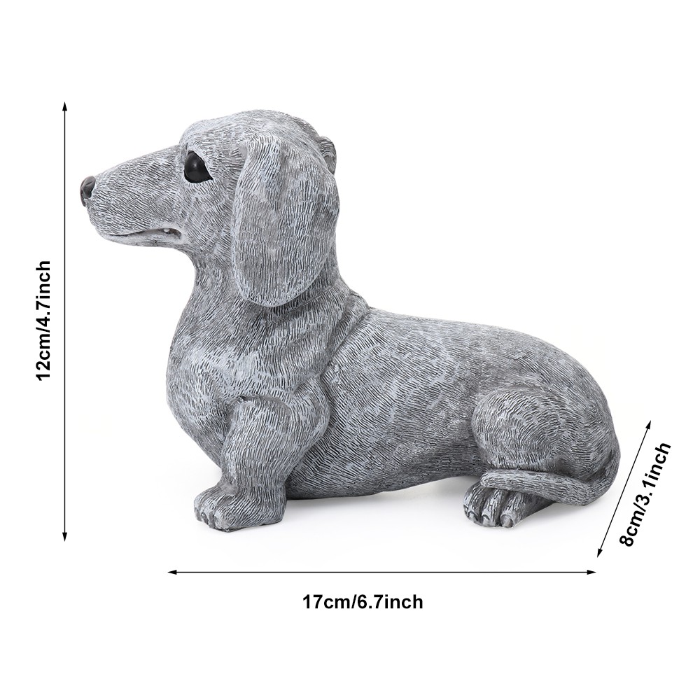 ❤LANSEL❤ Patio Lawn Garden Decor Table Centerpiece Memorial Dog Statue Gift Lifelike Dachshund Sculpture for Dog Lovers Dog Figurines