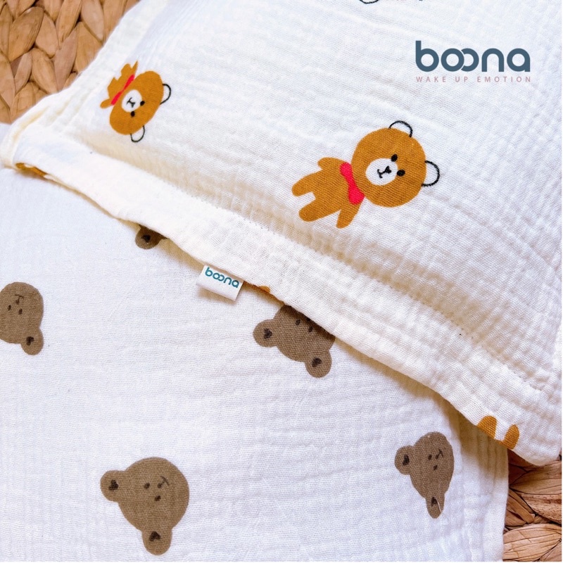 Gối xô Muslin Boona ruột bông mềm đẹp cho bé yêu