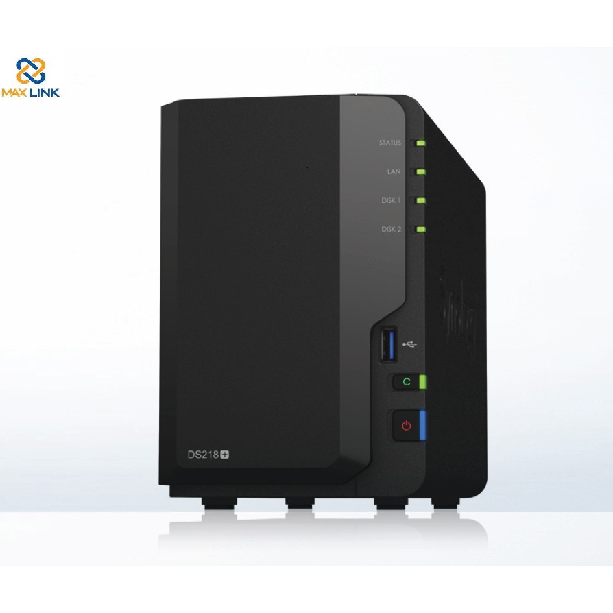 Thiết bị lưu trữ Synology NAS DS218+ Đen - Hàng Chính Hãng