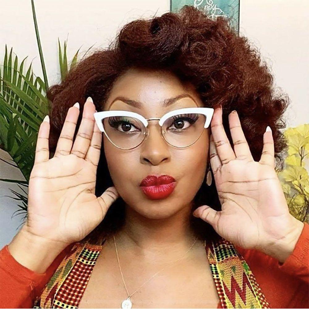 Mắt Kính Chống Ánh Sáng Xanh Nửa Gọng Mắt Mèo Thời Trang Cho Nam Và Nữ