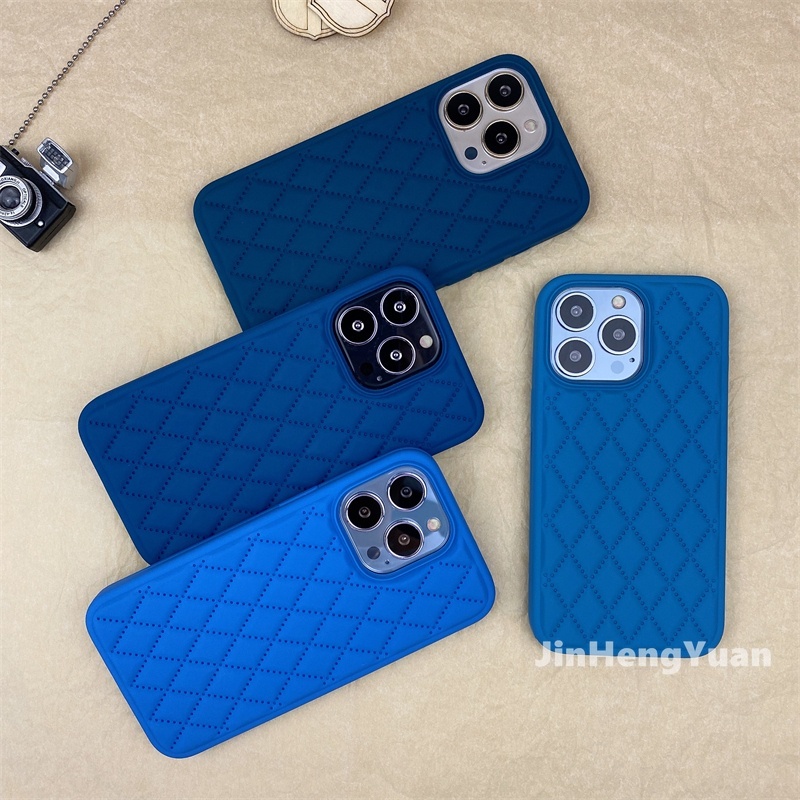 Ốp Điện Thoại Silicon Dẻo Màu Xanh Dương Cho IPhone 13 12 11 Pro X XS MAX XR