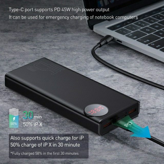 Pin sạc dự phòng chính hãng Baseus Mini JA dung lương 30000 ,20000 mAH bảo hành 6 tháng