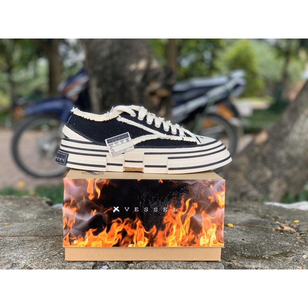 xVESSEL Giày sneaker nữ style rách cao 3,5-4cm [Số lượng có hạn]