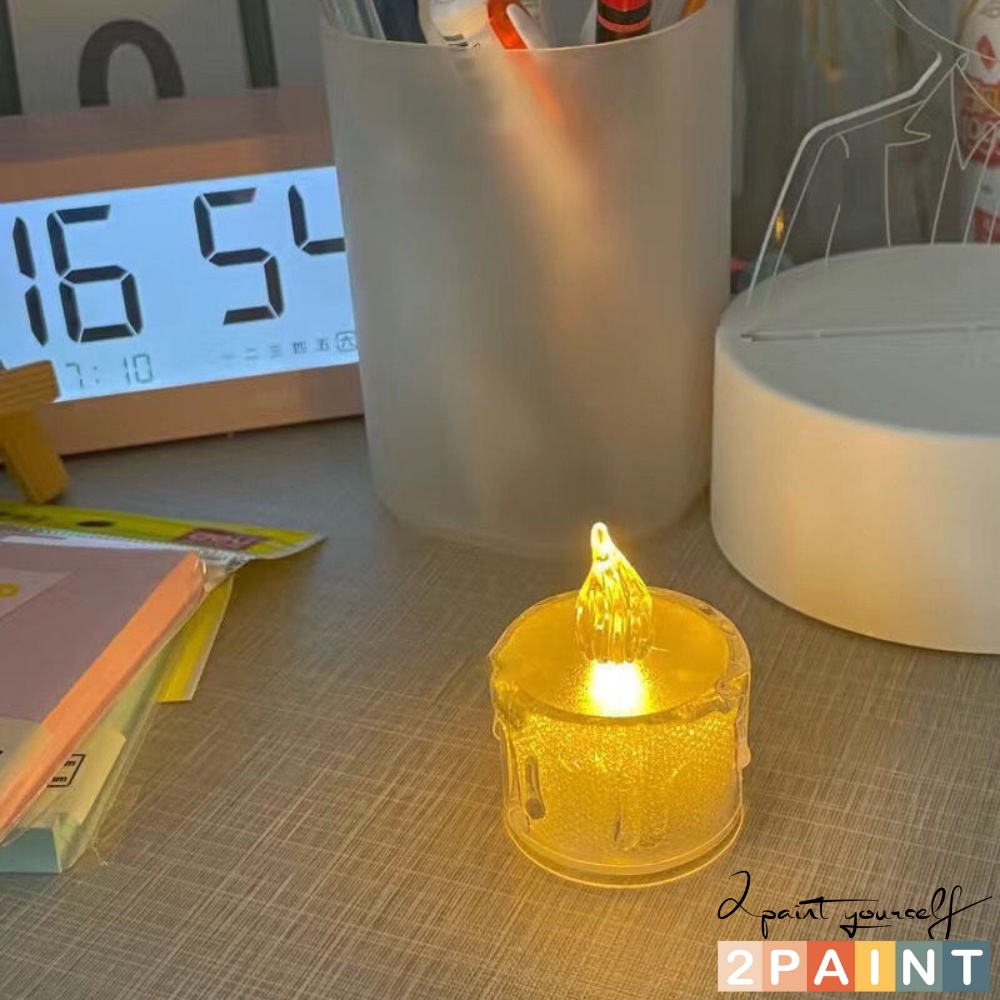 Đèn nến trang trí phòng ngủ, cây nến điện tử mini trong suốt decor nhà cửa 2PAINT