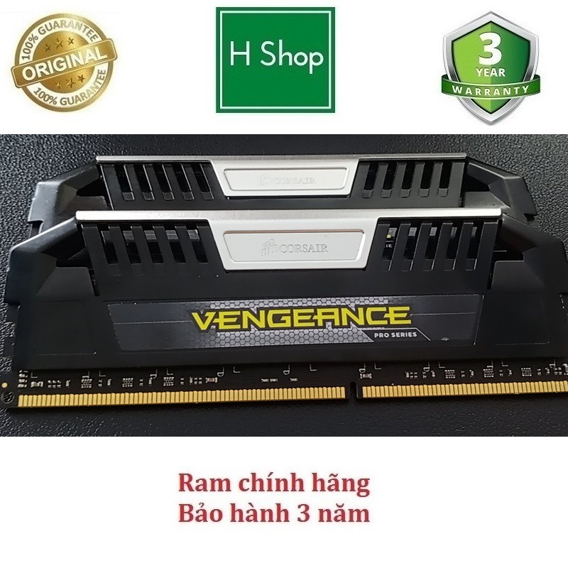 RAM TẢN NHIỆT 8GB DDR3 BUS 1333 overclock 1600 CORSAIR VENGEANCE PRO SERIES, hàng tháo máy chính hãng bảo hành 6 tháng