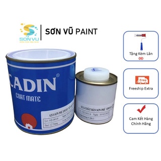 Cadin   Bộ 1kg  - Sơn phủ Epoxy hai thành phần nền bê tông nhà xưởng - Nhanh khô - Chịu tải trọng 