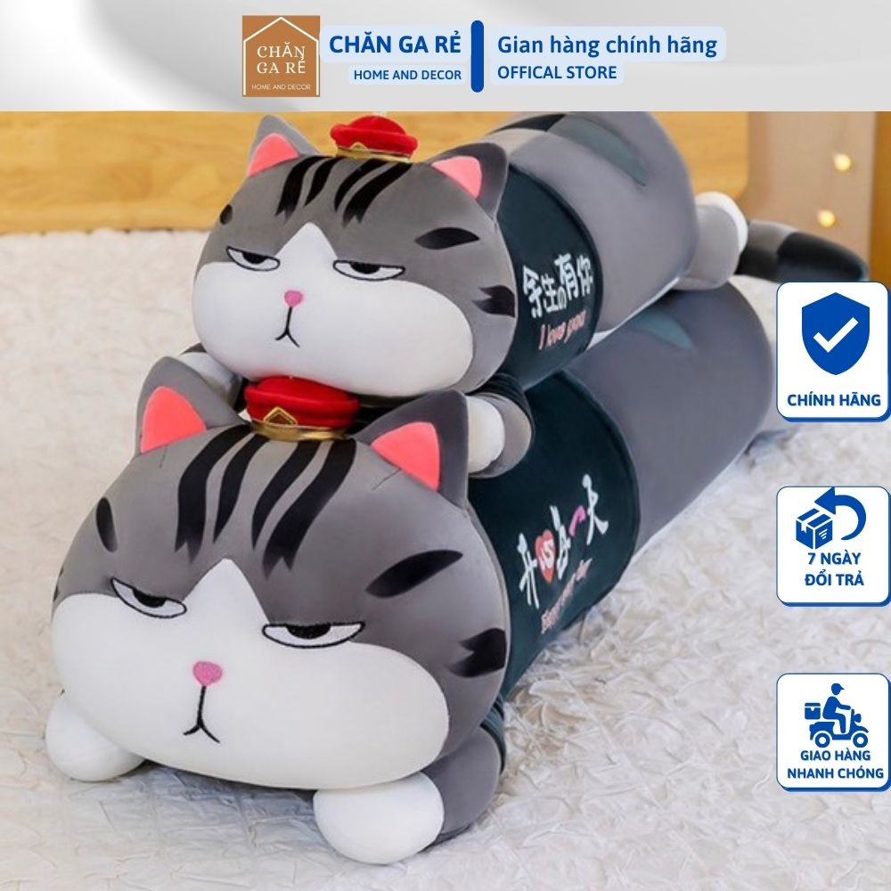 Mèo Hoàng Thượng Nằm Mặc áo Dễ Thương Size 70cm 90cm 1m1 1m3. Chất Lượng Vải Nhung Mềm Mịn, Hàng Nhập Cao Cấp