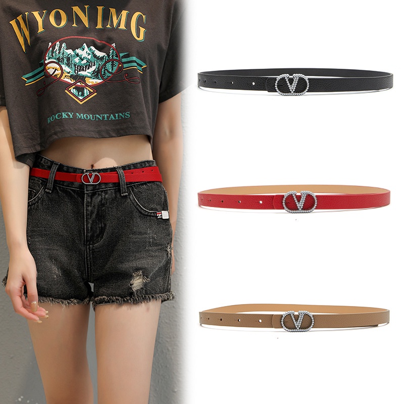 Thắt Lưng Mỏng Khóa Kim Loại Thời Trang Mới Cho Nữ