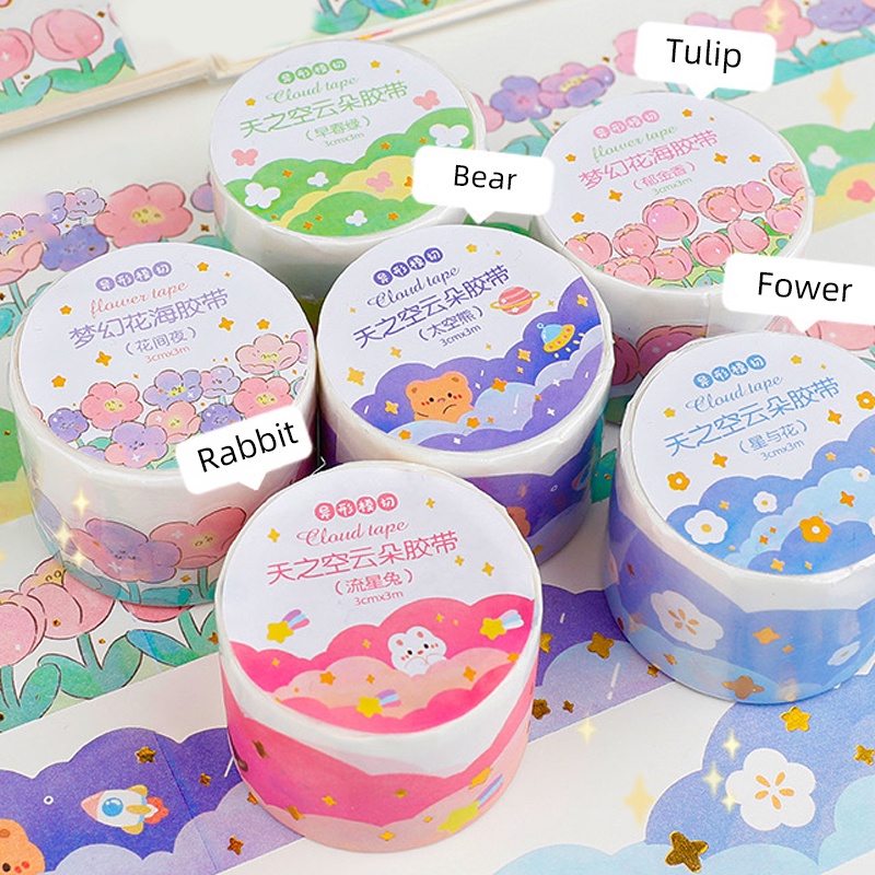 Băng Keo Dán Washi Hình Đám Mây Dễ Thương Cho Học Sinh