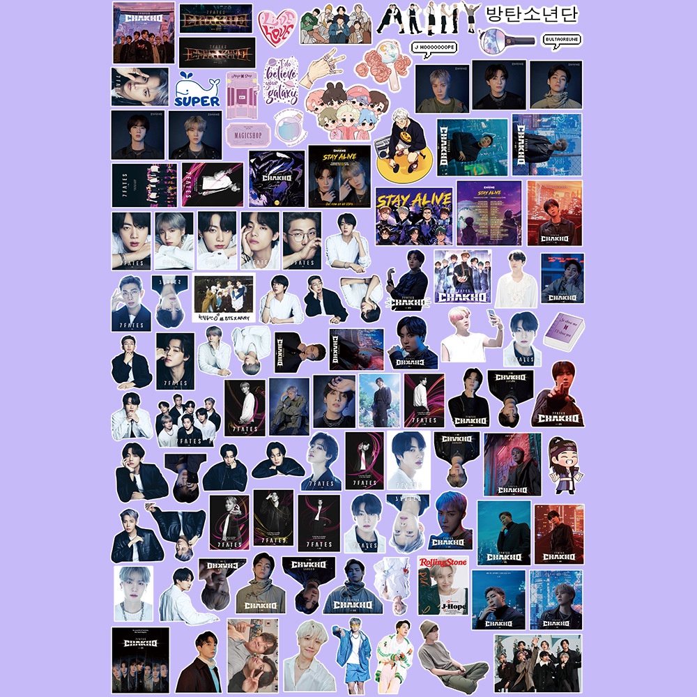 Set 105 Miếng Dán BTS 7Fates Chống Thấm Nước Trang Trí Album Ảnh