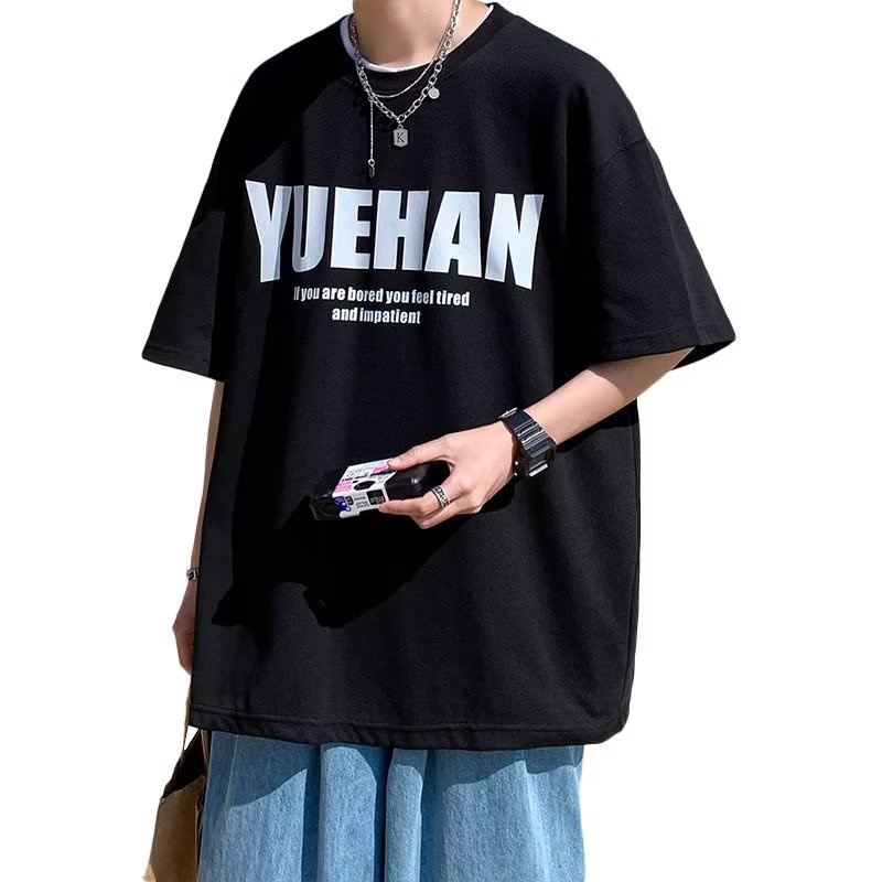 Áo Thun Tay Ngắn Dáng Rộng In Chữ Phong Cách Hip Hop Thời Trang Mùa Hè Cho Nam Và Nữ size M-8XL