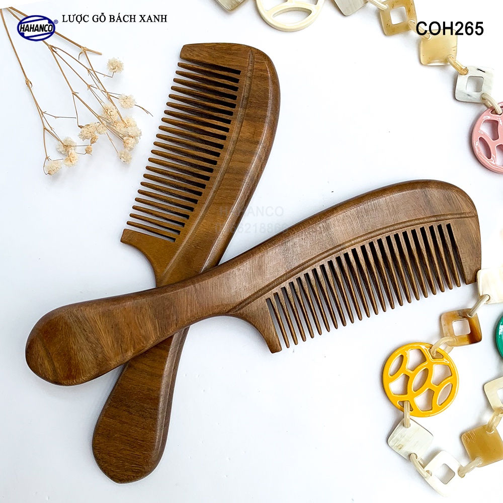 Lược Gỗ Thơm HAHANCO (Size:L - 19cm) Giúp Tóc Suôn &amp; Mềm Không Làm Rụng - COH265