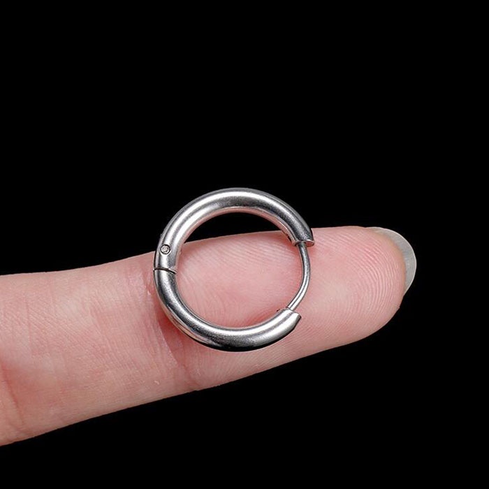 1 Khuyên Tai Tròn Bằng Thép Không Gỉ Thời Trang