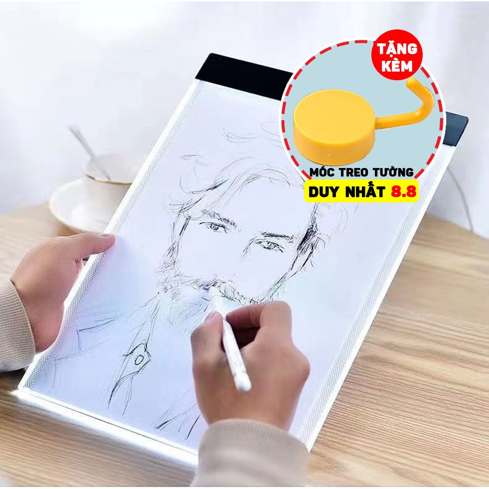 Bảng Hắt Sáng 3 Cấp Độ Khổ A4 - Bảng LED Tranh Đính Đá Cao Cấp DOKEY99