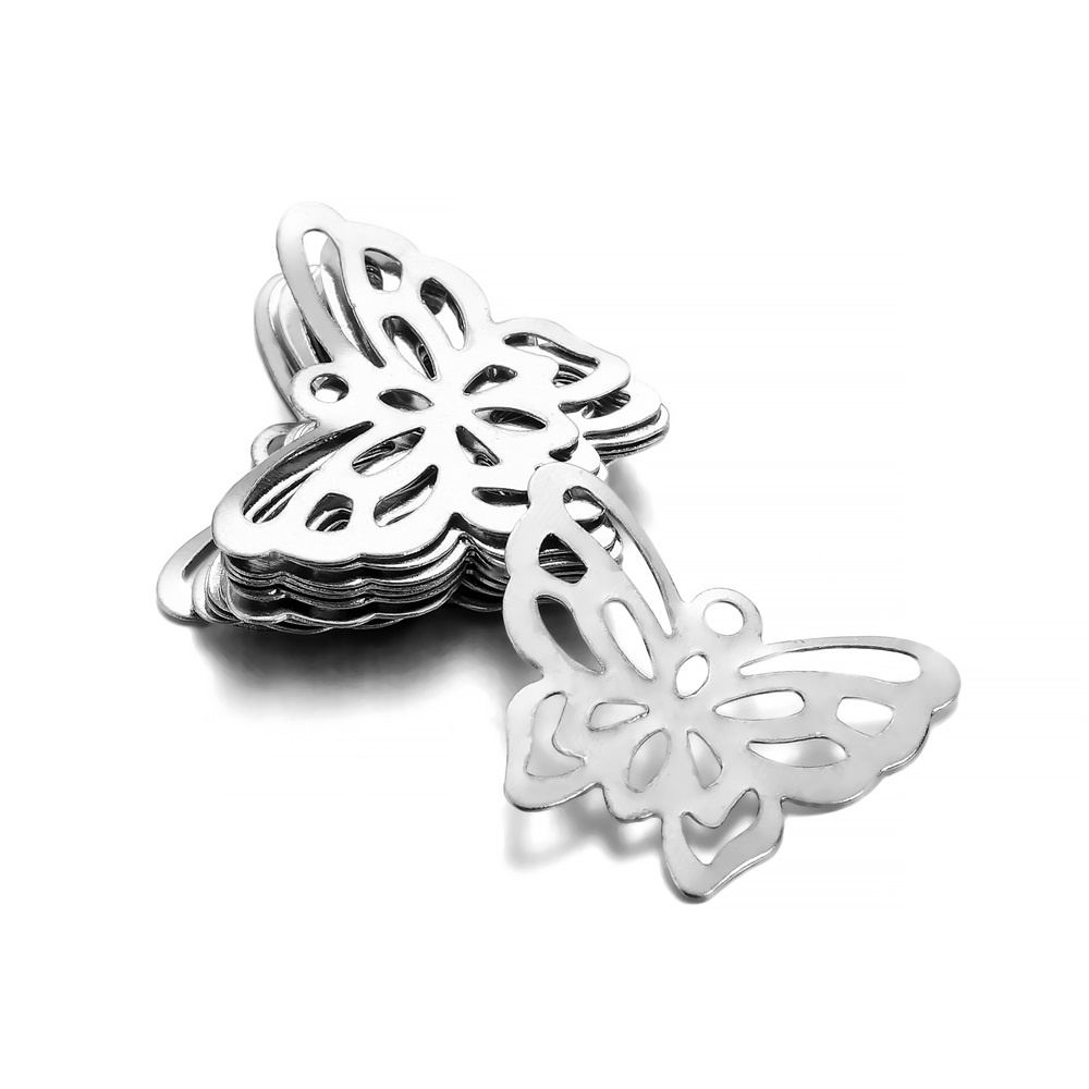 St.KUNKKA Set 100 phụ kiện đính móng trang trí ST.KUNKKA hình bướm bằng kim loại