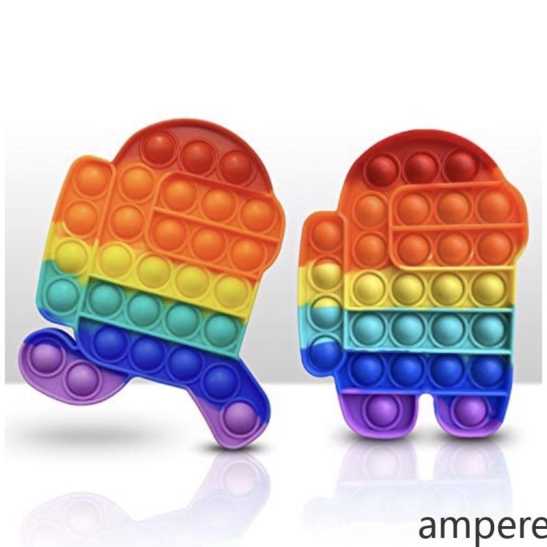 Among Us （Hà nội）Push Pop It Fidget Toy Rainbow Color Finger Pressure Bubble SensoryToys đồ chơi Bóp bong bóng thư giãn xả stress ampere