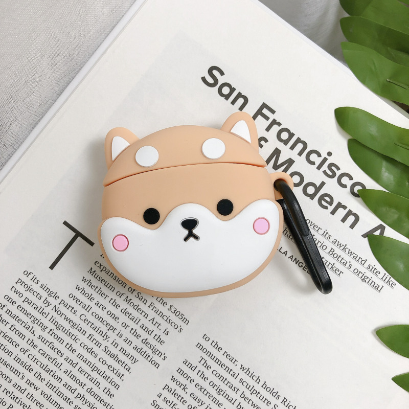 Ốp Bảo Vệ Hộp Đựng Tai Nghe Airpods Silicon Chống Sốc Hình Chó Corgi Đáng Yêu Cho Baseus W04 / W04 Pro Tws