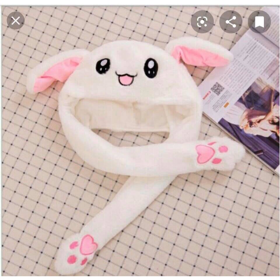 MŨ TAI THỎ GIẬT GIẬT THEO NHẠC HOTTREND IDOL KPOP SIÊU MỀM MỊN - MŨ TAI THỎ GIẬT SIÊU KUTE