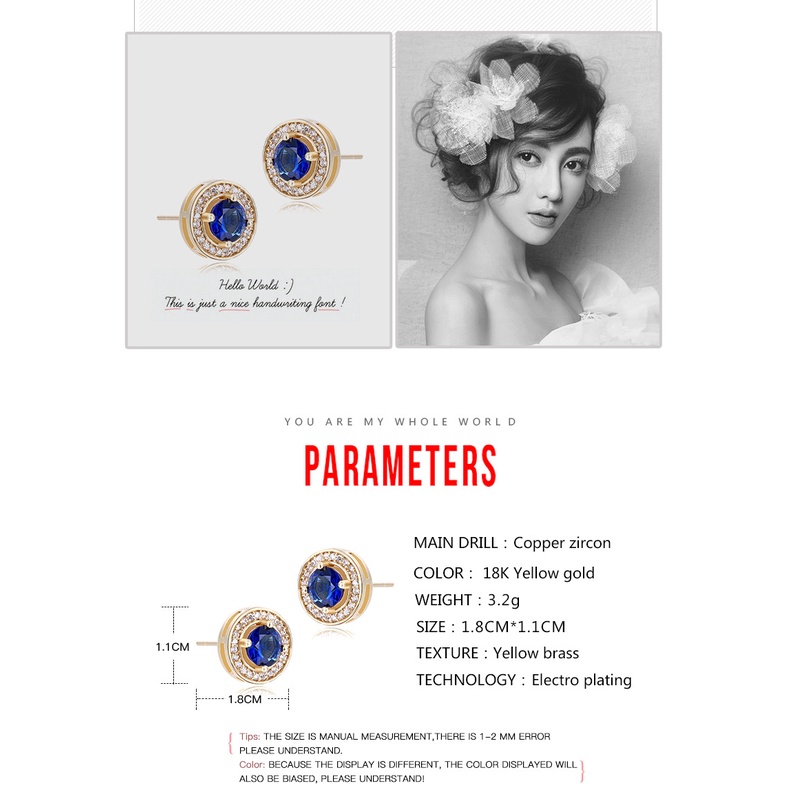 Khuyên Tai Tròn Đính Đá Zircon Phong Cách Âu Mỹ Mới Cho Nam