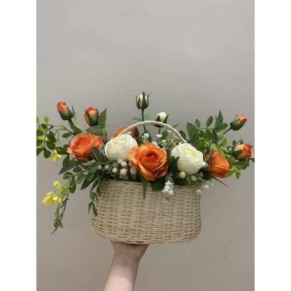 Giỏ hoa lụa cao cấp
