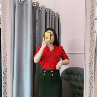 Chân váy pelum khuy gỗ