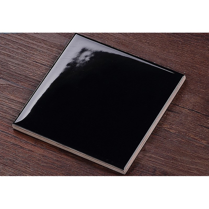 Gạch thẻ kt 10x10 đen phẳng bóng ốp tường trang trí, phòng tắm, phòng khách, quầy bar, mang lại vẻ đ