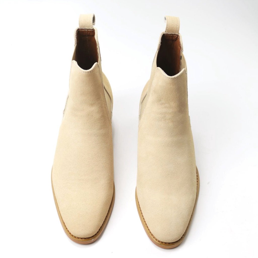 Giày Chelsea boots tan da bò cao cấp nhập khẩu handmade August shoes CB21T gót 5cm chính hãng bảo hành 12 tháng