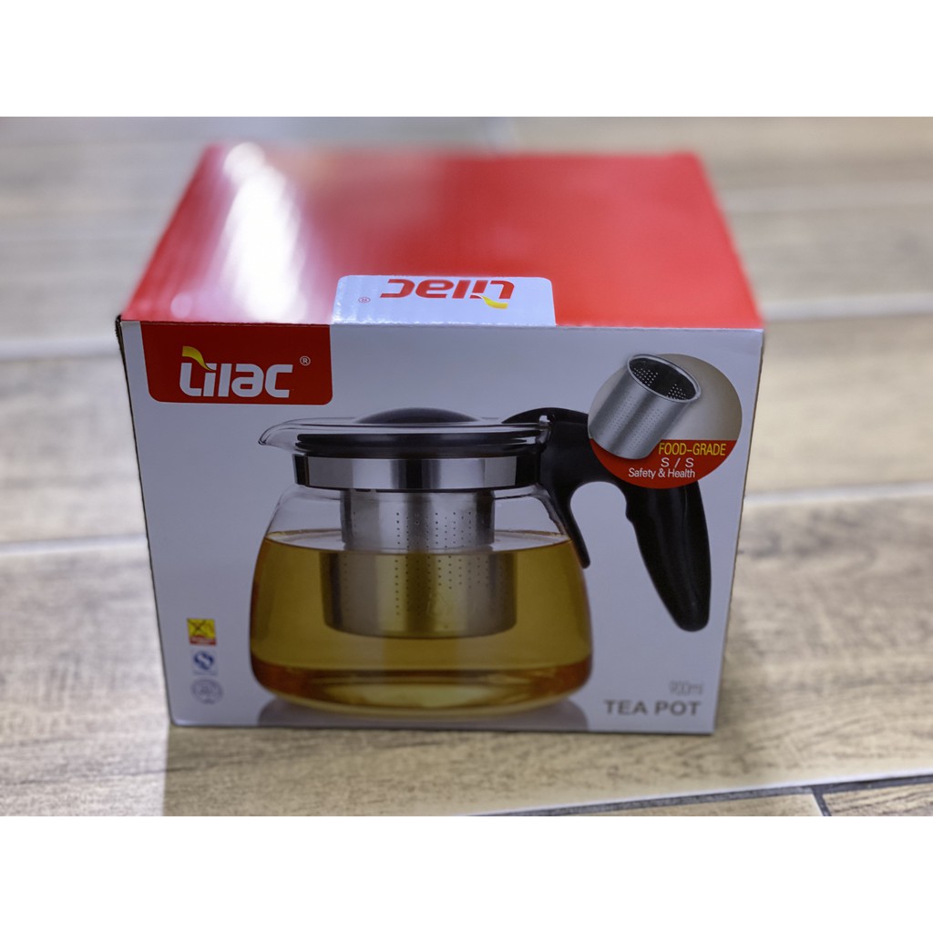 BÌNH LỌC TRÀ THỦY TINH LILAC 900ML, ấm pha trà tea maker, đồ đựng nước trà lọc bã trà, dụng cụ chứa trà, tiếp khách