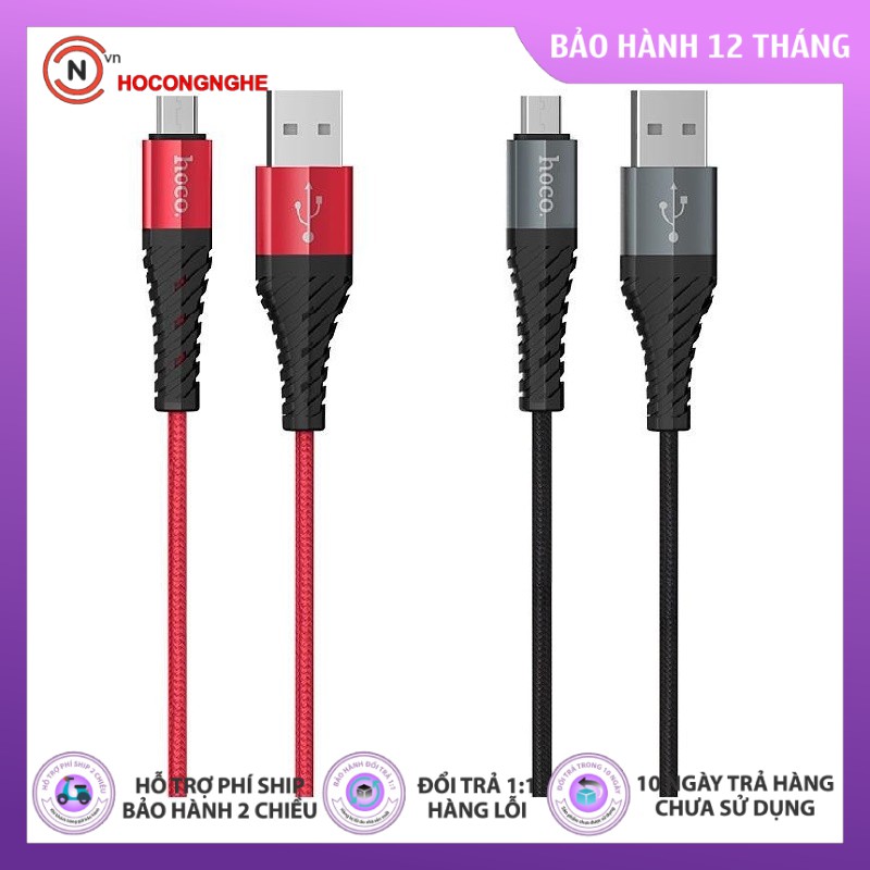 Dây cáp sạc hoco micro usb sạc nhanh 2.4A X38 giây sạt android chính hãng bọc dù chống đứt - CCN