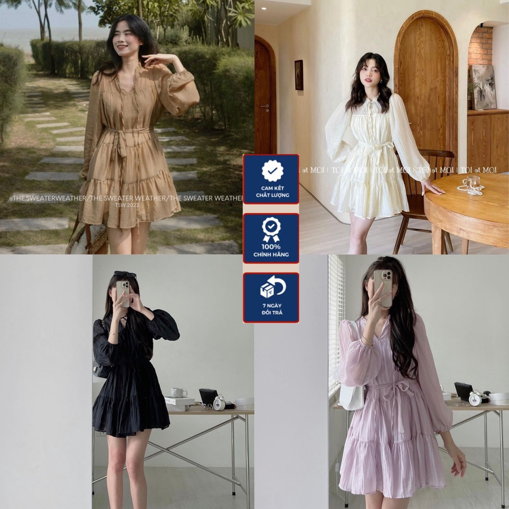 Đầm Babydoll 2 Lớp Chất Tơ Voan Thiết Kế Dáng Bồng Mặc Được 2 Kiểu Có Dây Thắt Eo Phù Hợp Với Mọi Lứa Tuổi V1983