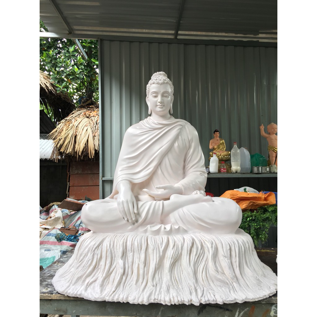 Tượng Phật Bổn Sư Thích Ca 87cm trắng hoặc sơn vẽ theo yêu cầu