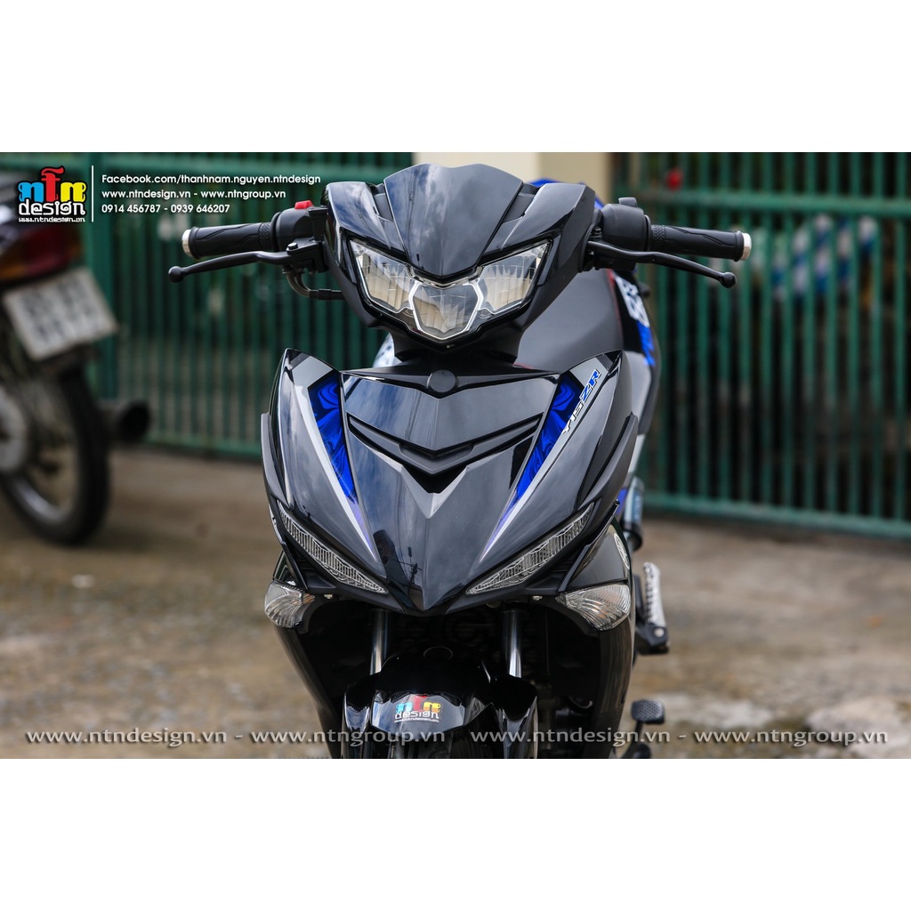 Tem rời exciter 150 đen xanh xám bạc , tem 3 lớp cao cấp