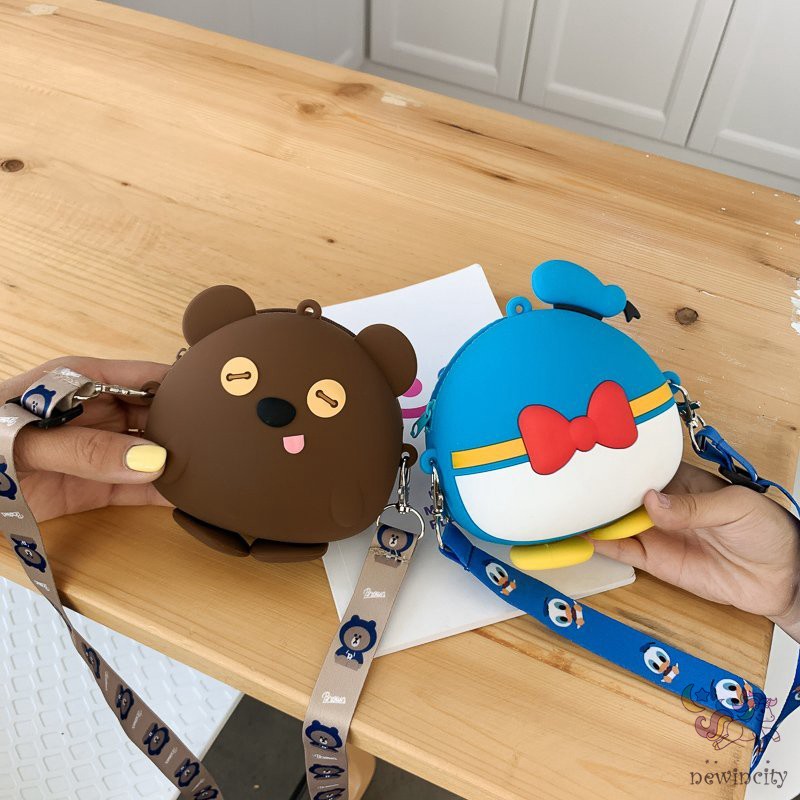 Túi đeo vai kiểu dáng hoạt hình thời trang Hàn Quốc dễ thương cho bé trai/ bé gái