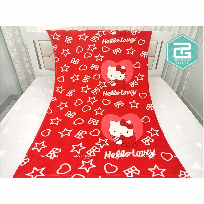 Mền lông tuyết nhung trẻ em, mền cho bé đi học kích thước 1m1 x 1m6