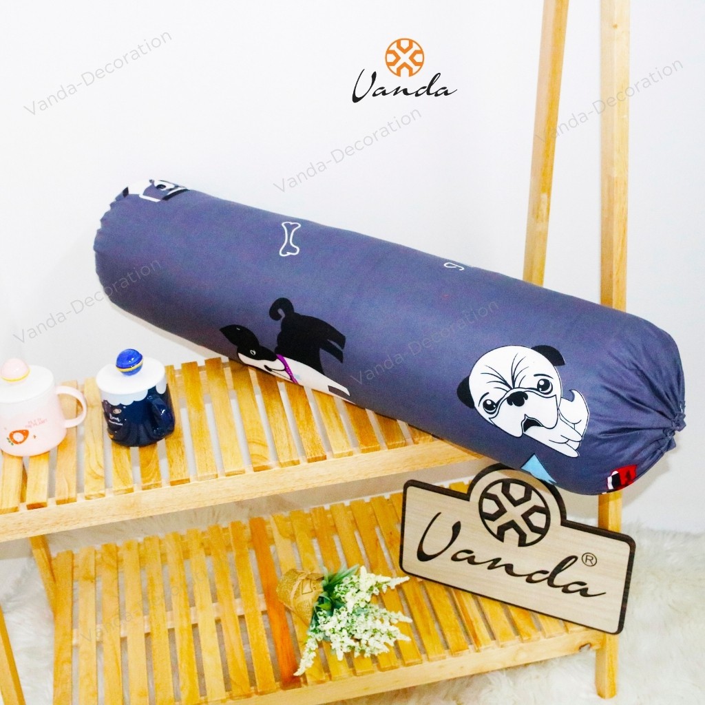 Vỏ gối ôm Cotton Poly người lớn kích thước 35cmx100cm nhiều họa tiết