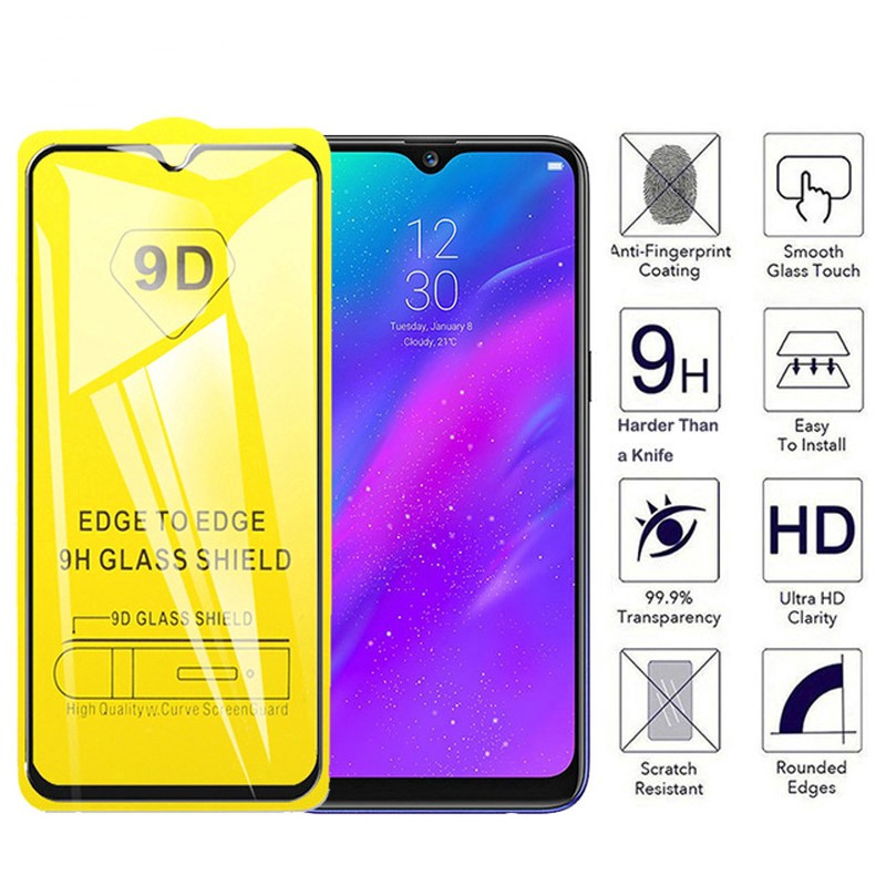 Kính Cường Lực Full Oppo Realme C1- C2 - C3 - C3i - C11 - 2- 2Pro -3-3 Pro - 5 Pro - Realme X/XT (tặng giấy lau) 9D.