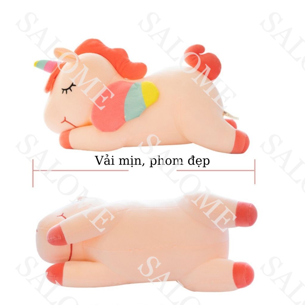 Gấu Bông Kỳ Lân Unicorn Size 1m2 tphcm, Kỳ Lân Nhồi Bông, Ngựa Pony 1 Sừng Cute Chất Liệu Vải Mịn Cao Cấp Salome