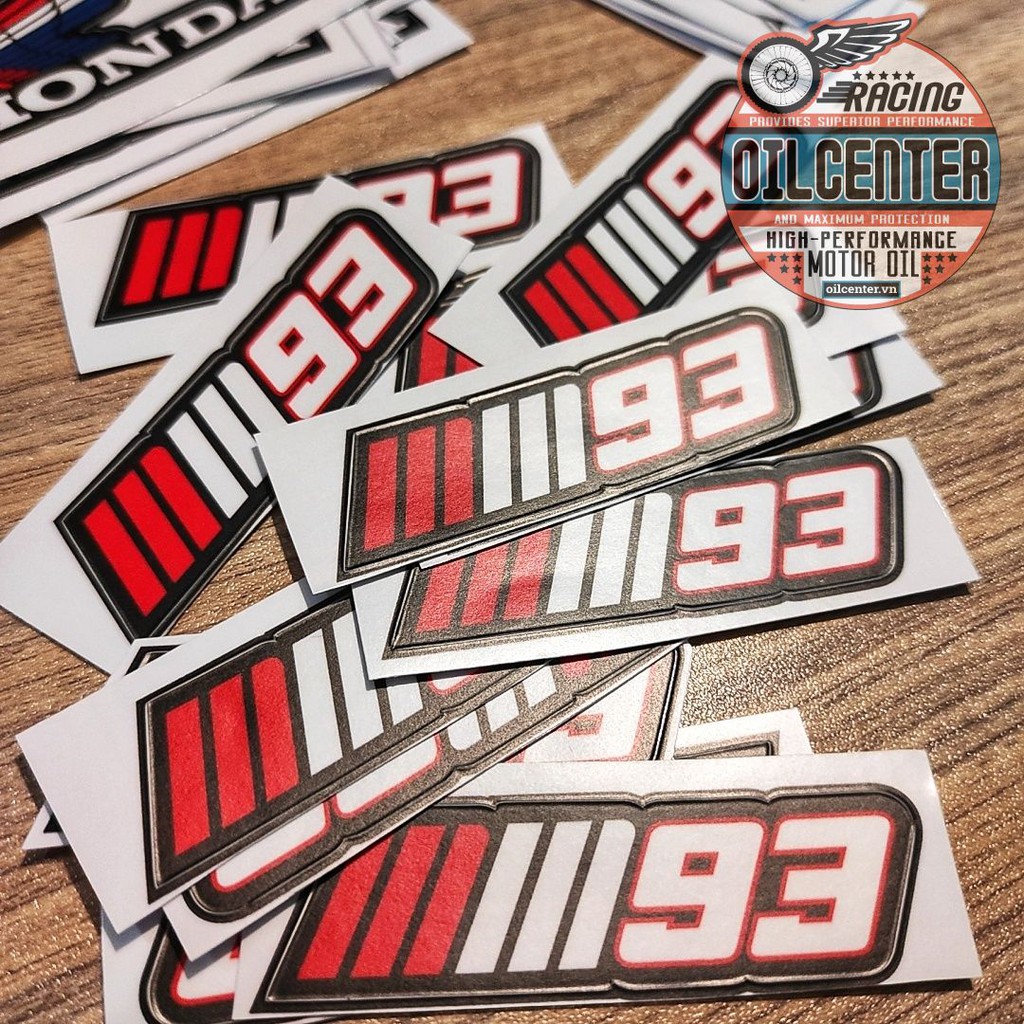 Tem số 93 Marquez Dán Xe Siêu Đẹp Chống Nước kích thước 7x2cm