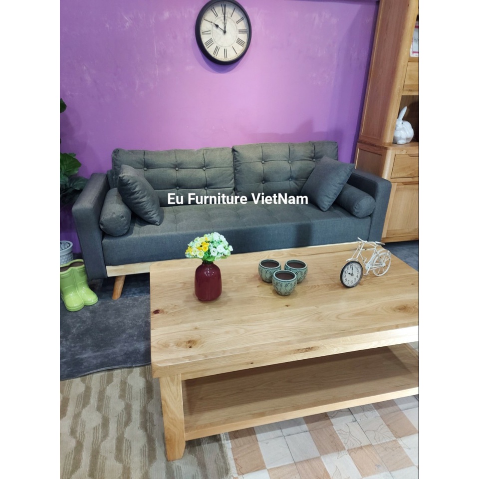 Ghế Sofa nệm 3 chỗ màu xám đậm Mania Estilo