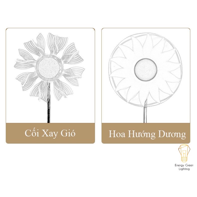 Đèn Bàn Hoa Hướng Dương Energy Green Lighting DB-918 - Cối Xay Gió DB-919 - 3 Chế Độ Ánh Sáng - Decor Trang Trí Phòng Ng