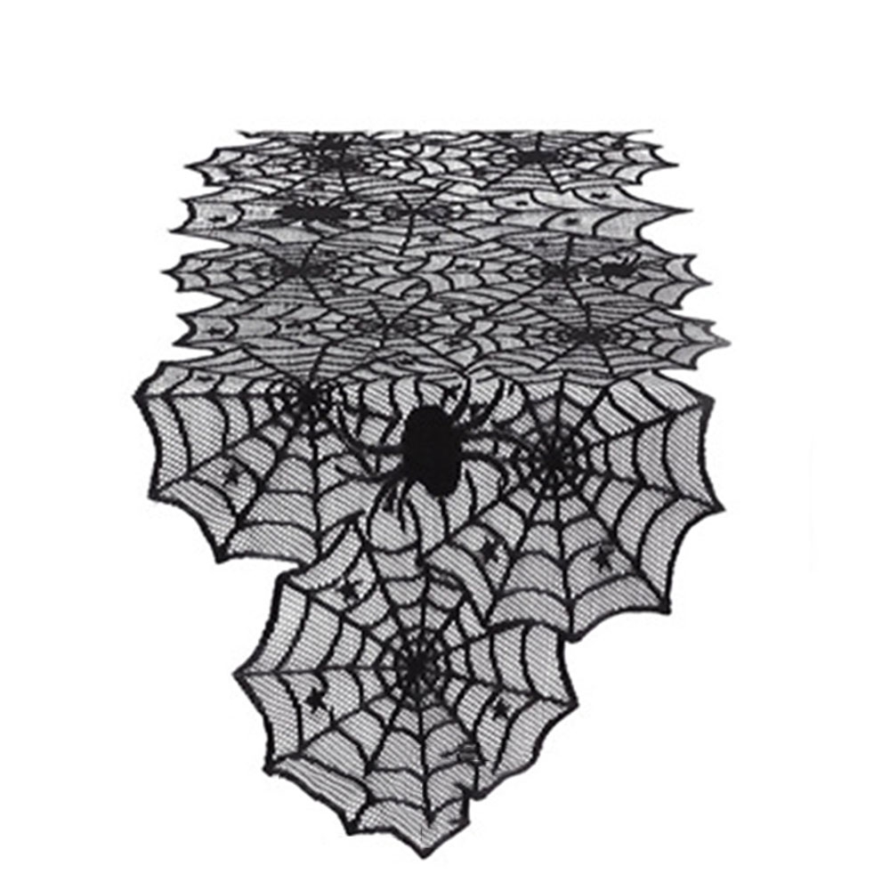 Khăn ren trải bàn kiểu mạng nhện trang trí Halloween độc đáo